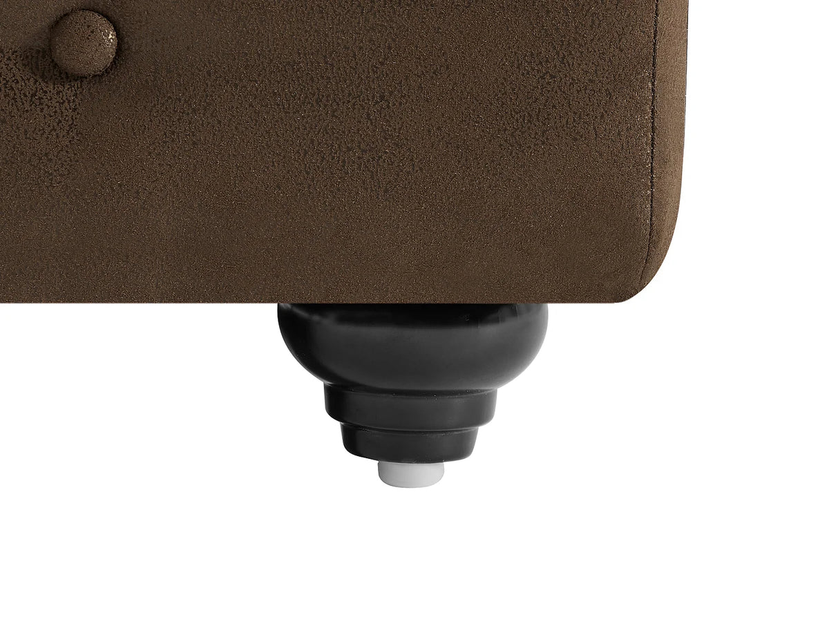 Canapé Panoramique d'Angle en Microfibre Marron - CHESTERFIELD