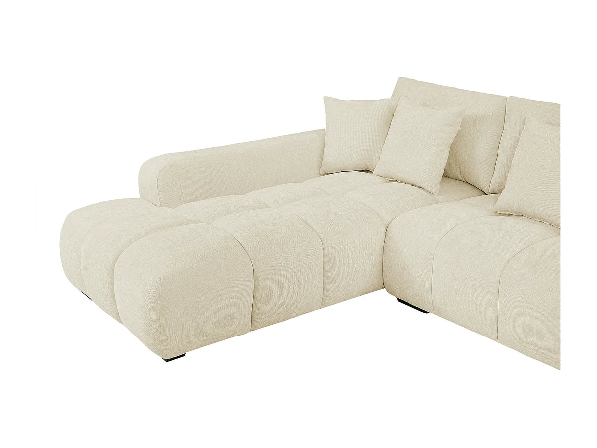 Canapé Panoramique d'Angle XXL en Tissu Beige - BERENIA