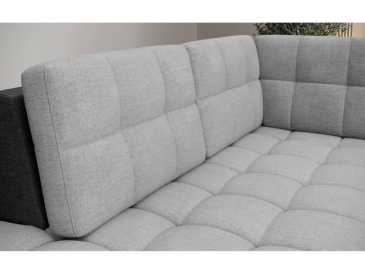 Canapé Panoramique d'Angle Convertible avec Coffre en Velours Gris anthracite / Gris 5 Places - BLOOM