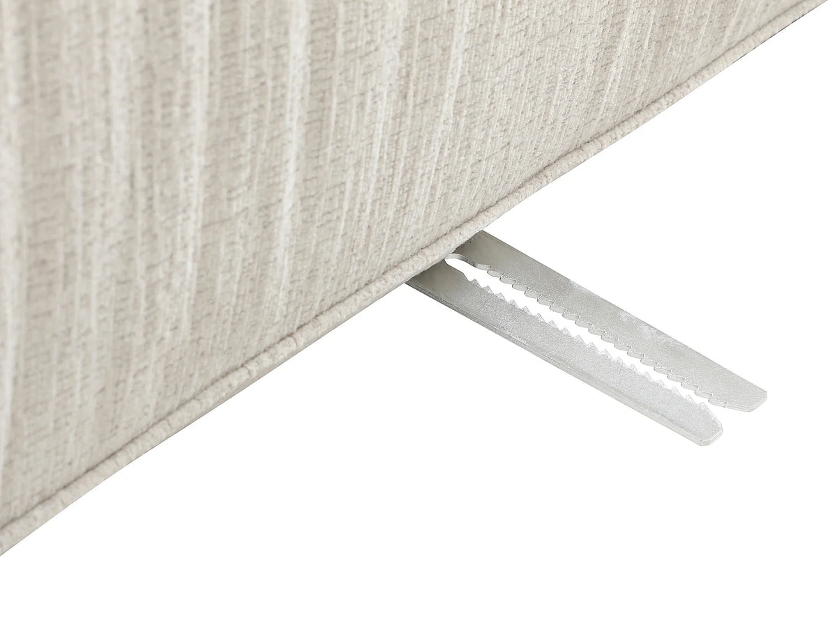 Canapé Panoramique d'Angle XXL Modulable en Chenille Beige - LELACO