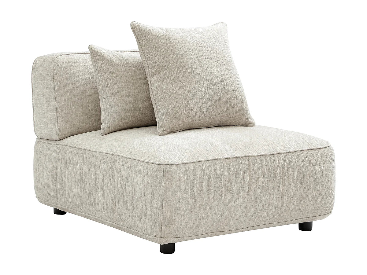 Canapé Panoramique d'Angle XXL Modulable en Chenille Beige - LELACO