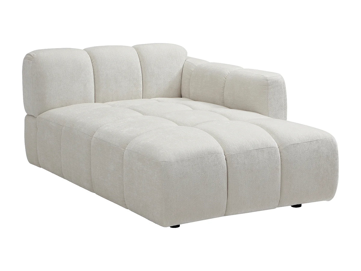 Canapé Panoramique d'Angle XXL Modulable en Tissu Blanc cassé - CARLIVI