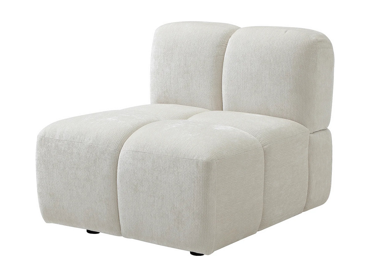 Canapé Panoramique d'Angle XXL Modulable en Tissu Blanc cassé - CARLIVI