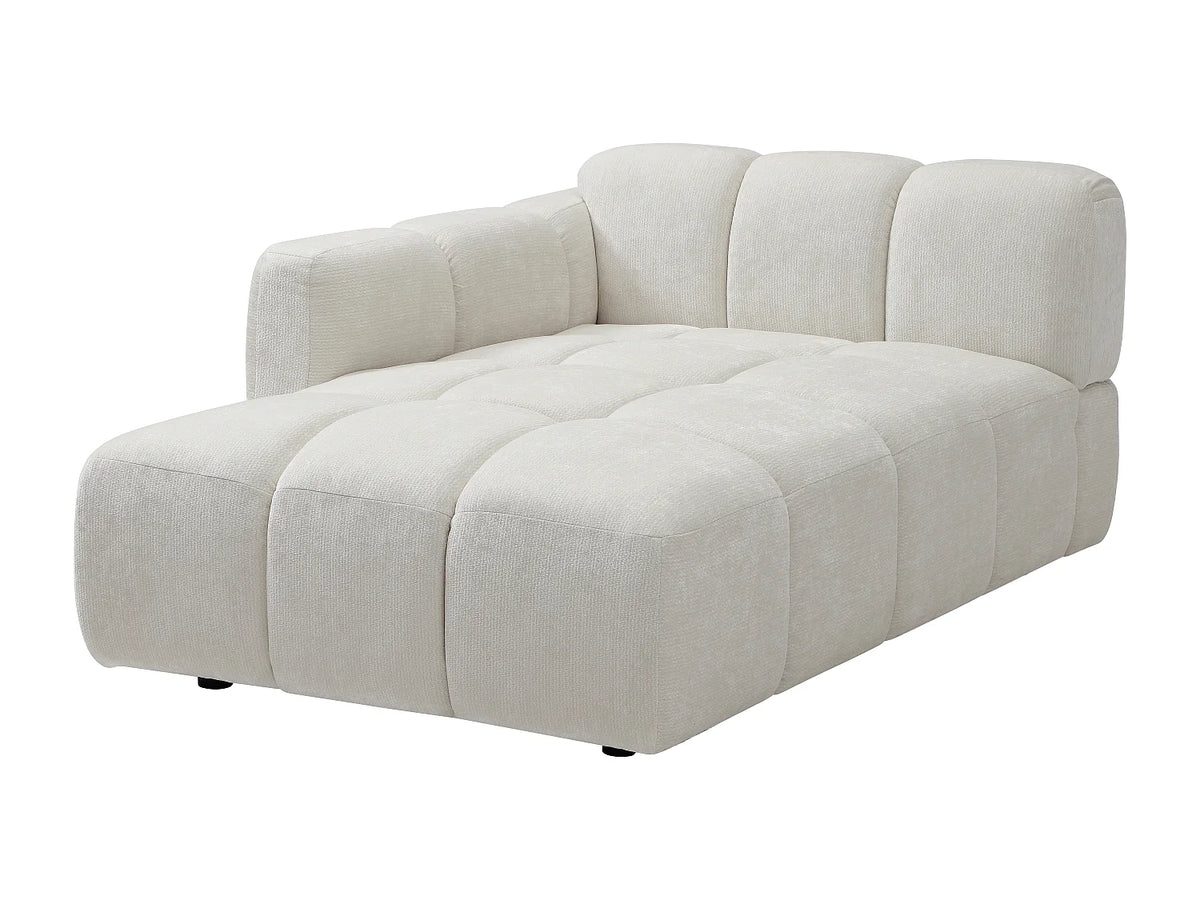 Canapé Panoramique d'Angle XXL Modulable en Tissu Blanc cassé - CARLIVI