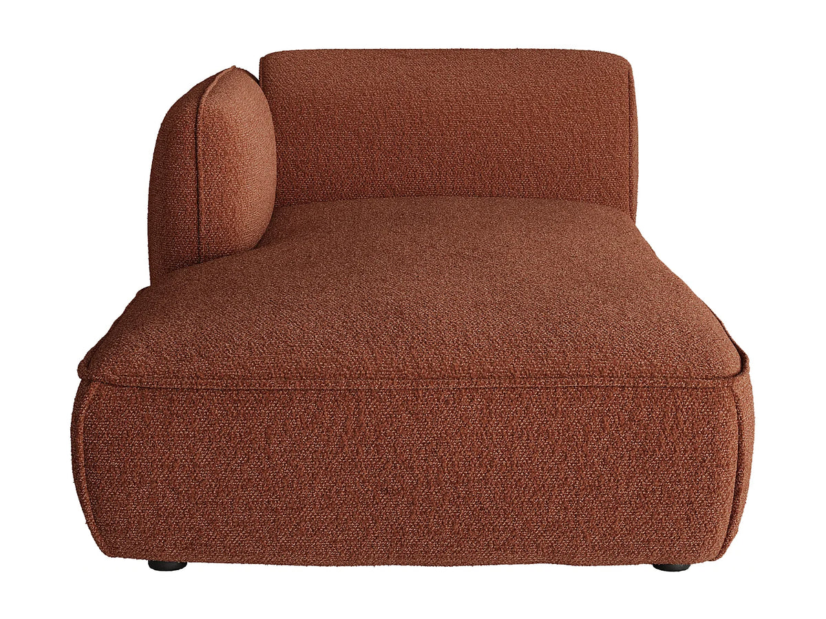 Canapé Panoramique d'Angle XXL Modulable en Chenille Terracotta - CAMILIO