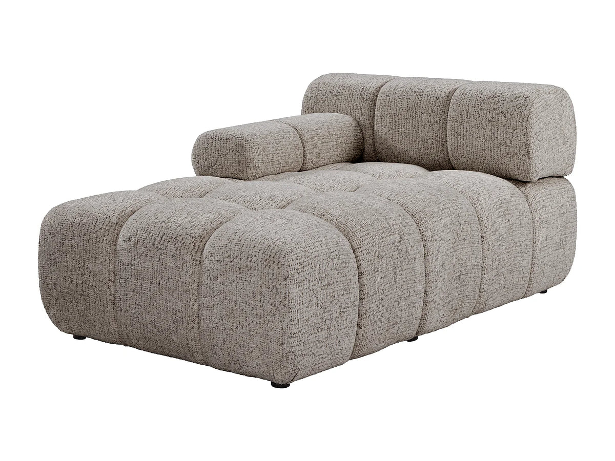 Canapé Panoramique d'Angle XXL Modulable en Tissu Taupe - FACIVIL