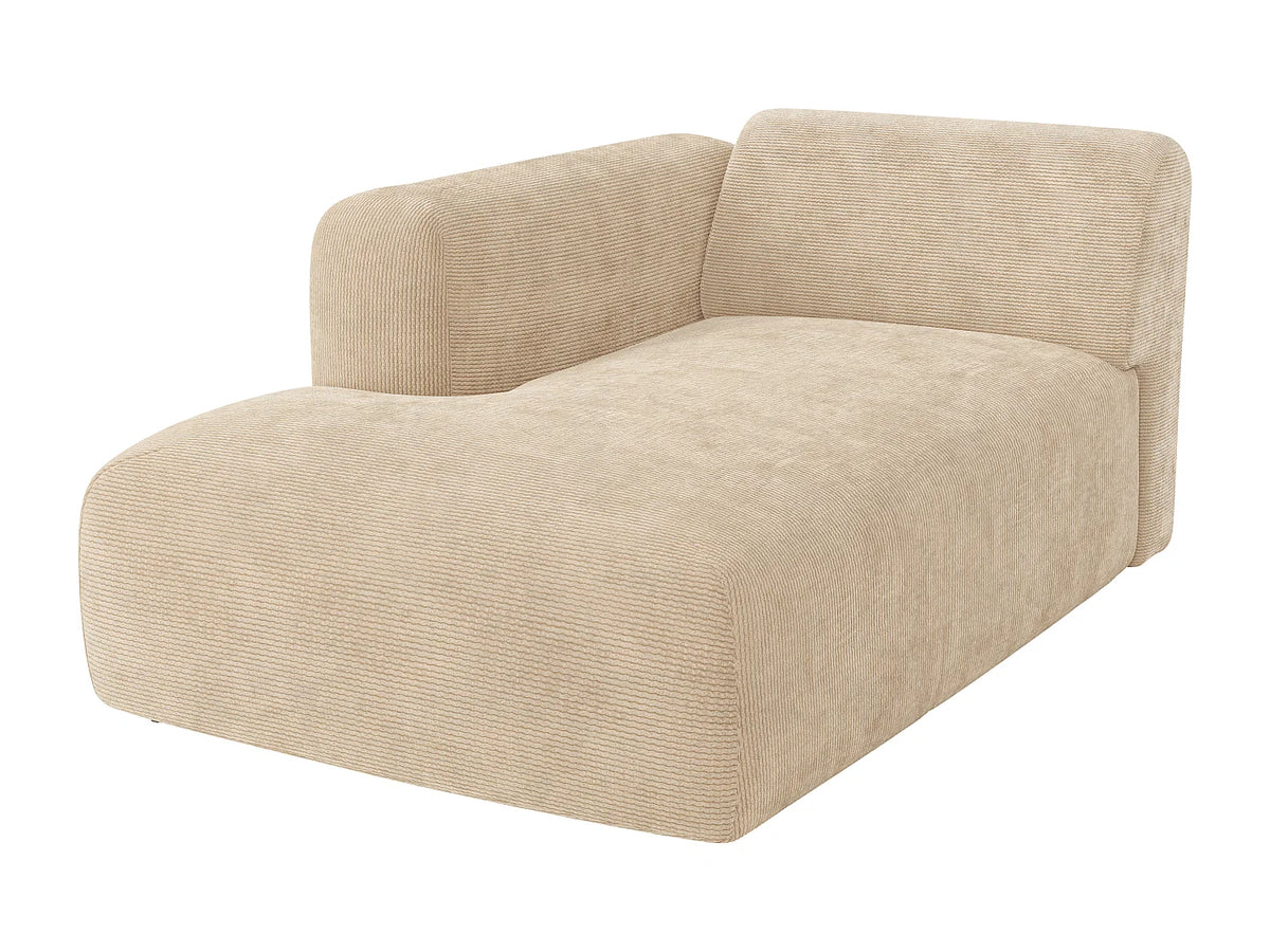 Canapé Panoramique d'Angle XXL Modulable en Velours Côtelé Beige - POGNI