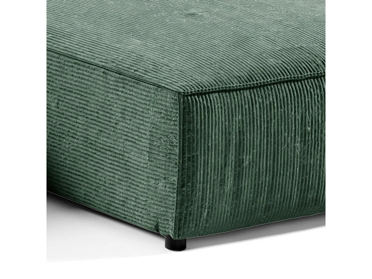 Canapé Panoramique d'Angle XXL Convertible avec Coffre en Velours Vert Sapin 5 Places - ISAAC
