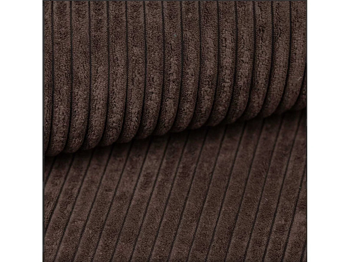 Canapé Panoramique d'Angle Convertible avec Coffre en Velours Marron Chocolat 3 Places - PIANO