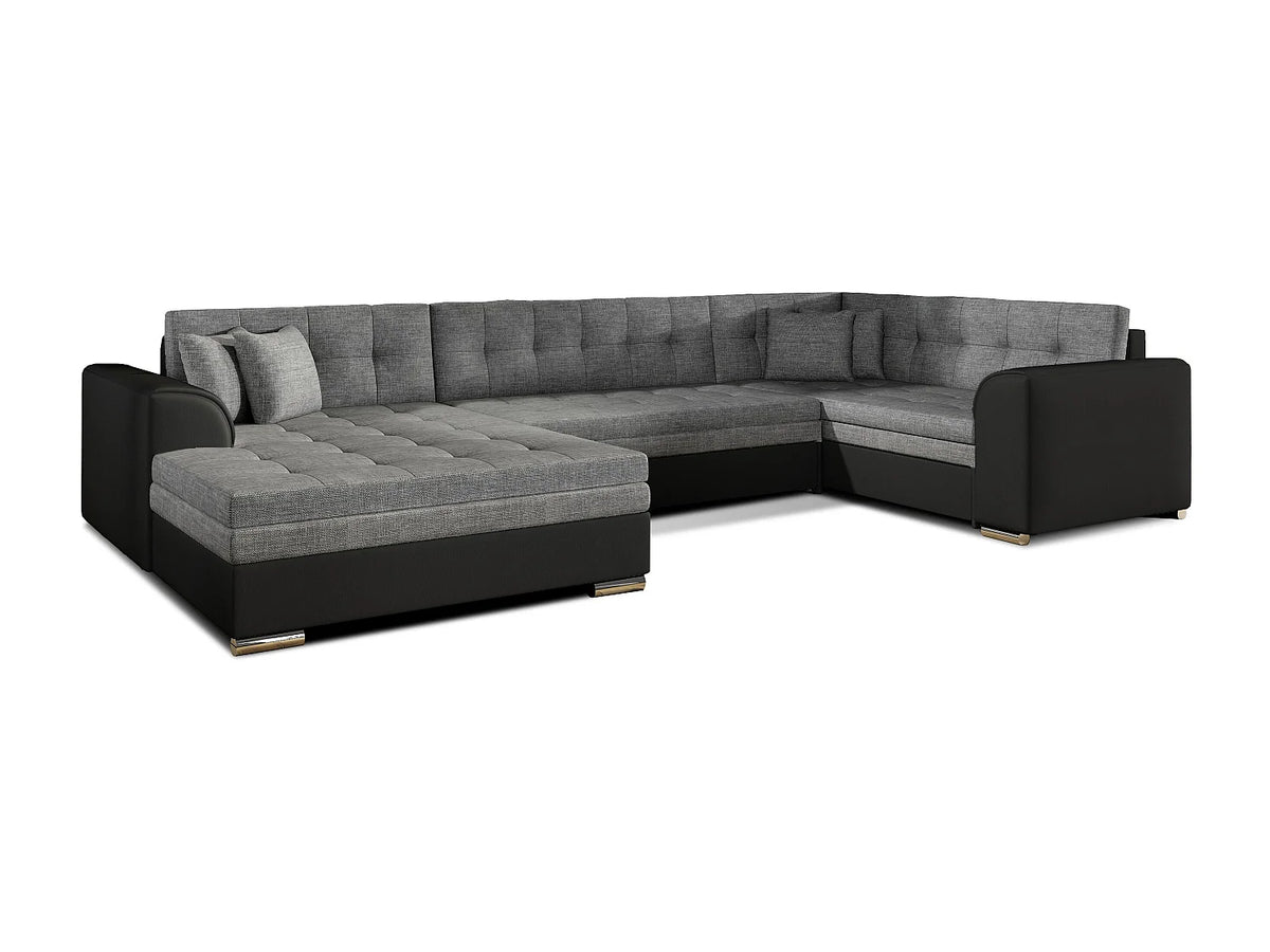 Canapé Panoramique d'Angle Convertible en Tissu Multicolore 5 Places - DIANA