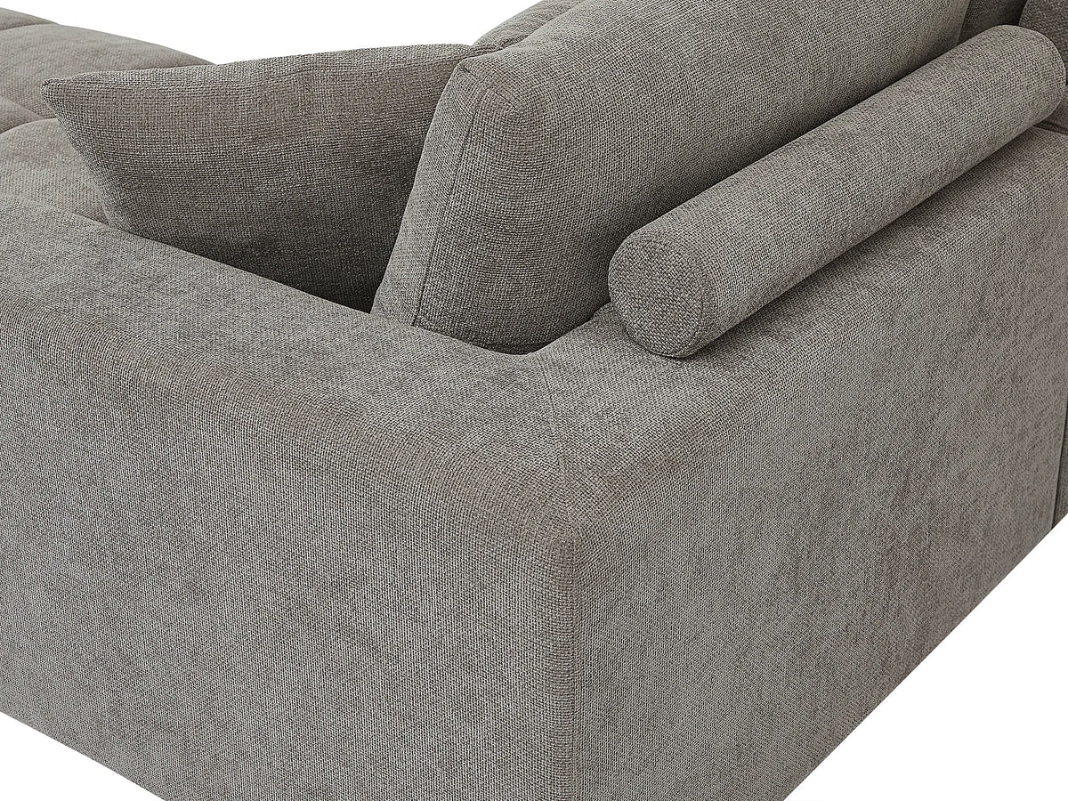 Canapé Panoramique d'Angle XXL en Tissu Gris - BERENIA