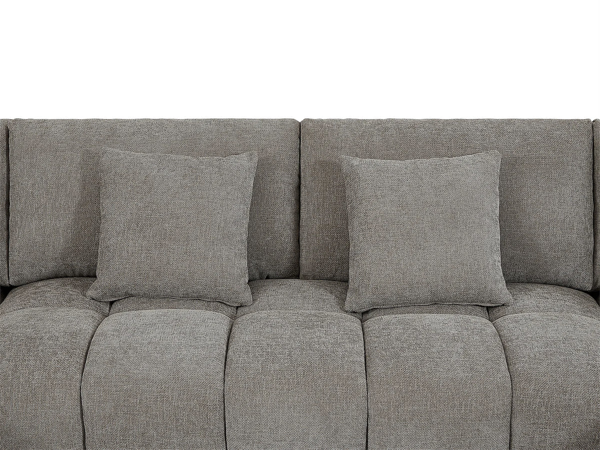 Canapé Panoramique d'Angle XXL en Tissu Gris - BERENIA