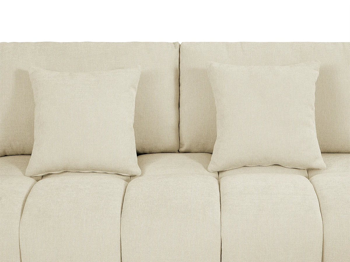 Canapé Panoramique d'Angle XXL en Tissu Beige - BERENIA