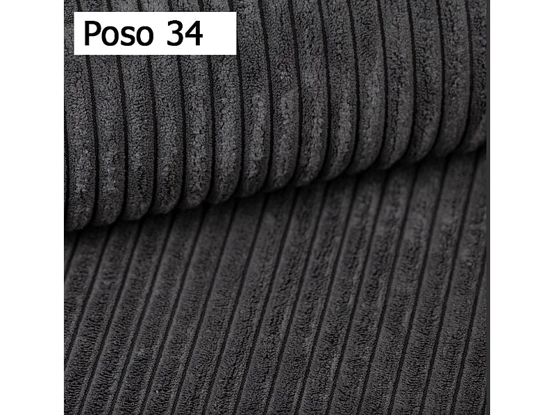 Canapé Panoramique d'Angle Convertible en Tissu Gris anthracite 3 Places - KASJO