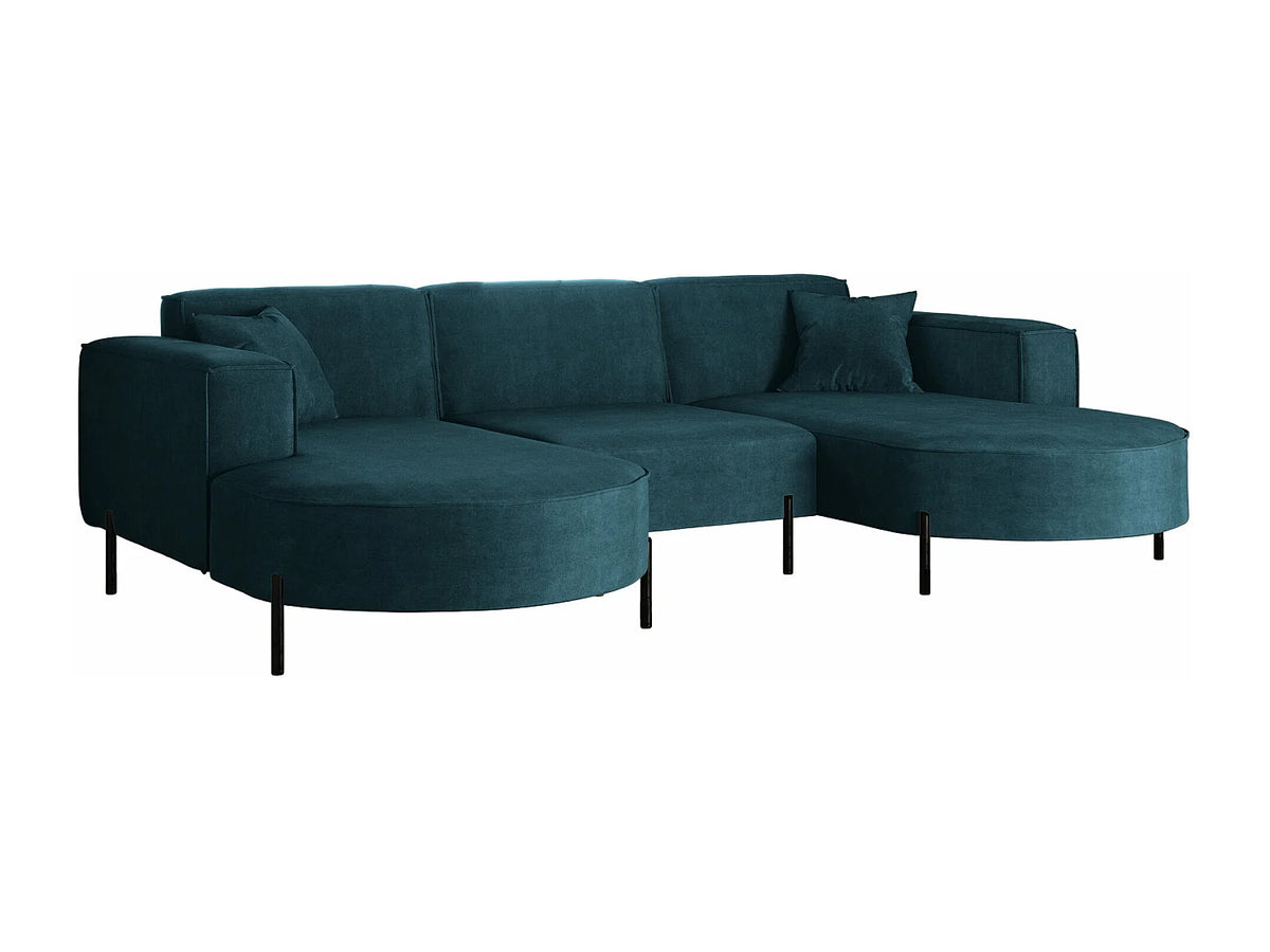 Canapé Panoramique d'Angle en Tissu Bleu 4 Places - MODENA