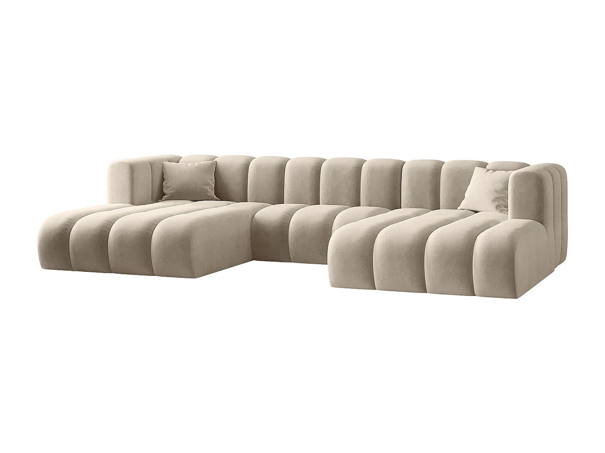 Canapé Panoramique d'Angle en Tissu Beige - TALAMO ITALIA