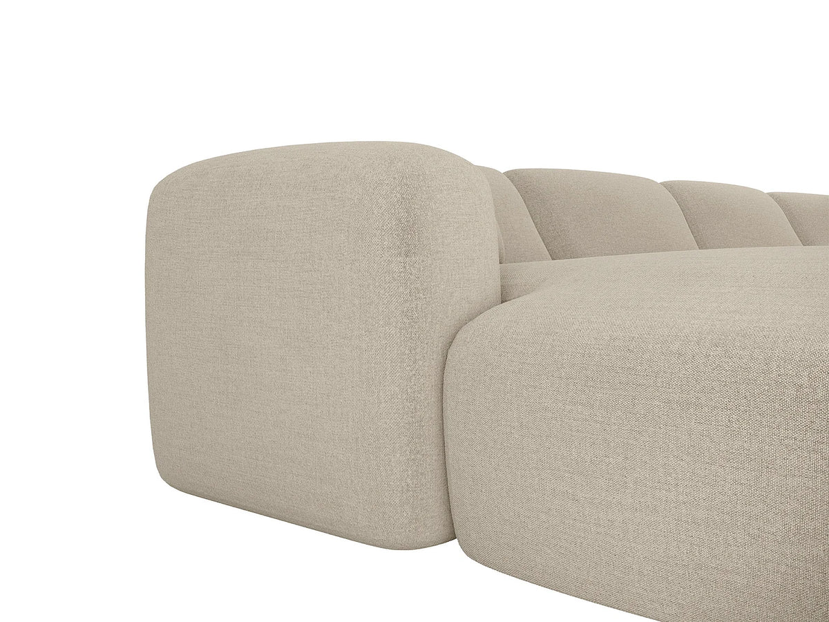 Canapé Panoramique d'Angle XXL en Tissu Beige - POGNI