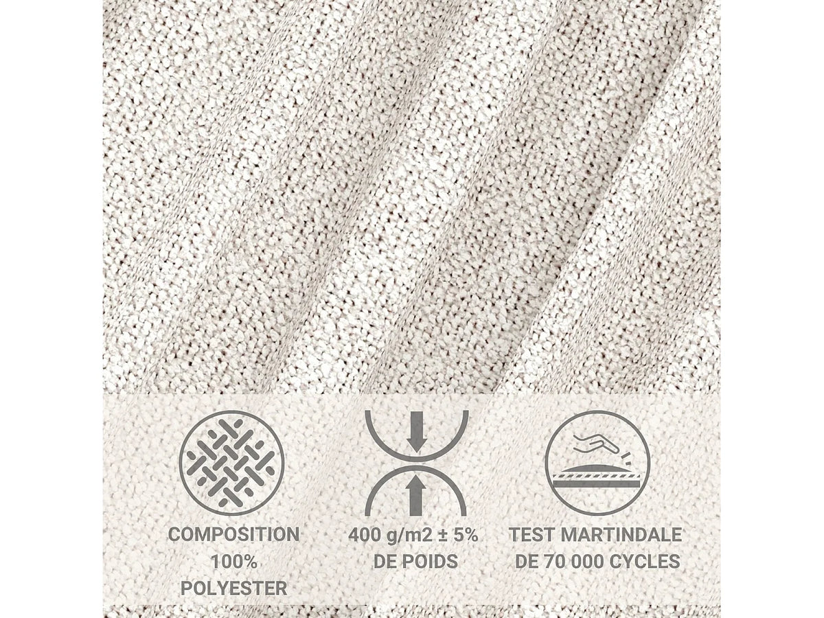 Canapé Panoramique d'Angle XXL Convertible en Tissu Beige 6 Places - KYOTO
