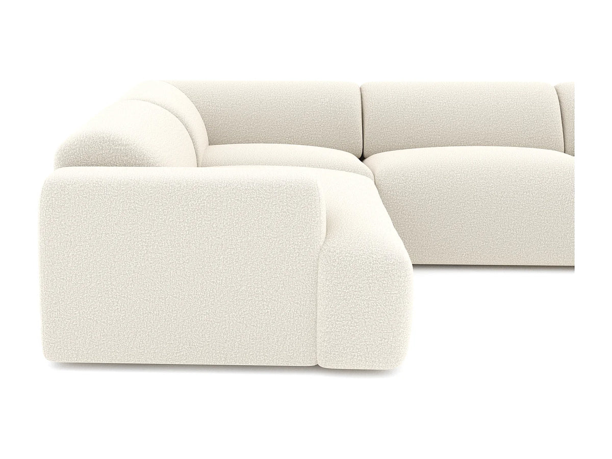 Canapé Panoramique d'Angle Droit XXL en Bouclette Crème 6 Places - SIA HOME