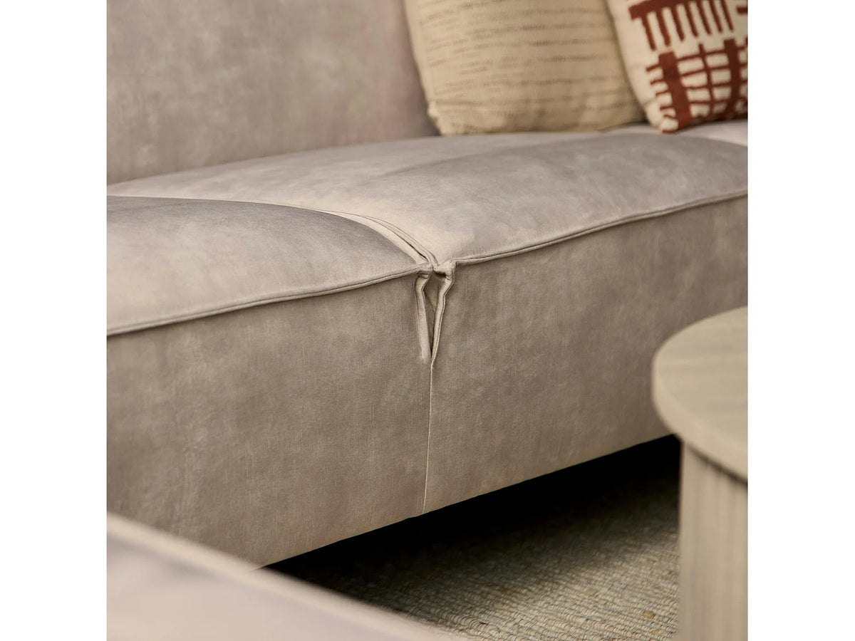 Canapé Panoramique en U en Tissu Beige - RIVOLI