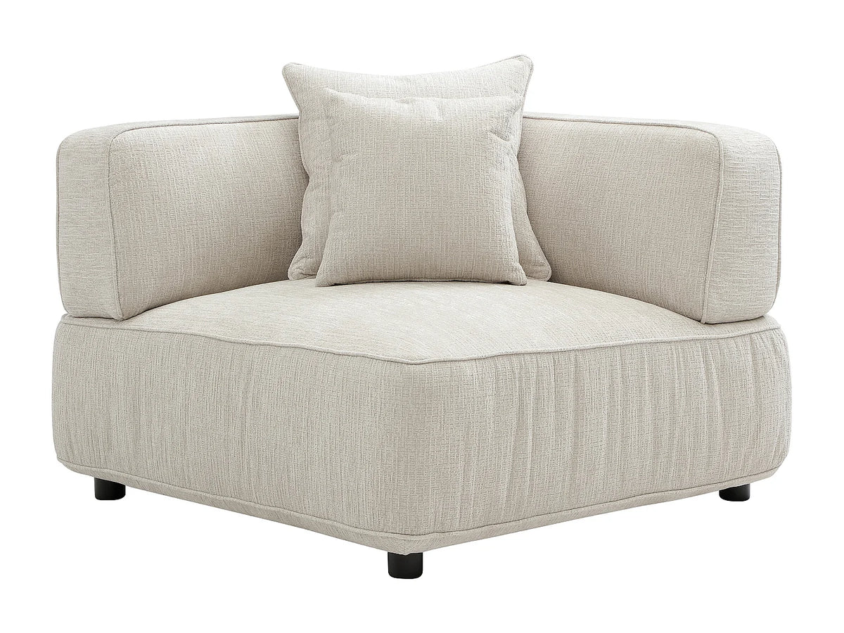 Canapé Panoramique d'Angle XXL Modulable en Chenille Beige - LELACO