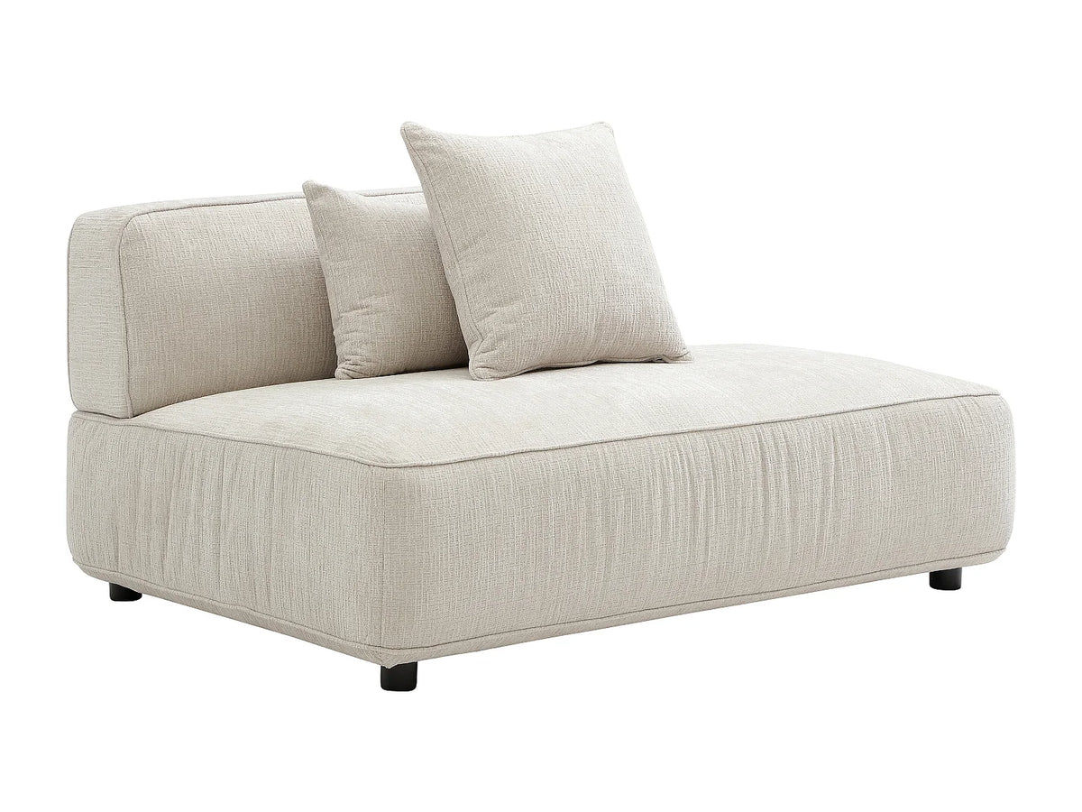 Canapé Panoramique d'Angle XXL Modulable en Chenille Beige - LELACO