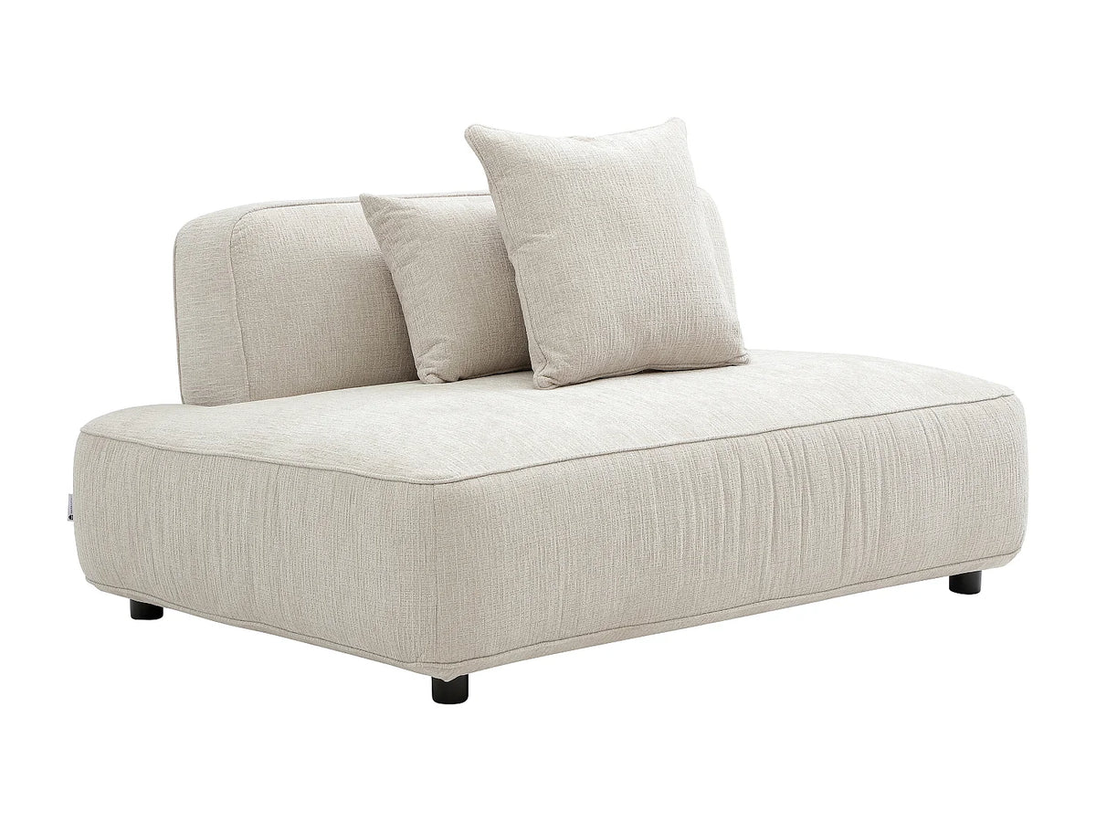 Canapé Panoramique d'Angle XXL Modulable en Chenille Beige - LELACO