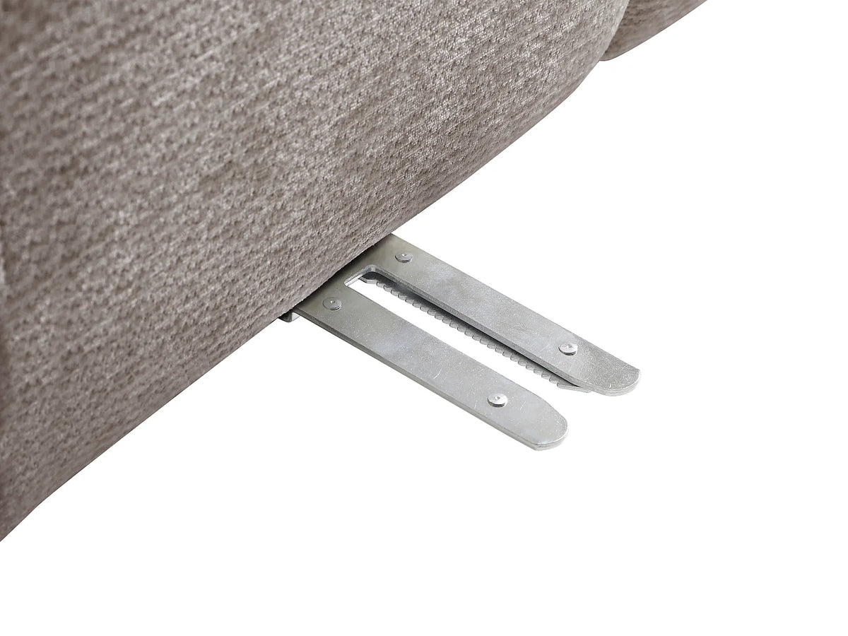 Canapé Panoramique d'Angle XXL Modulable en Tissu Taupe - CARLIVI