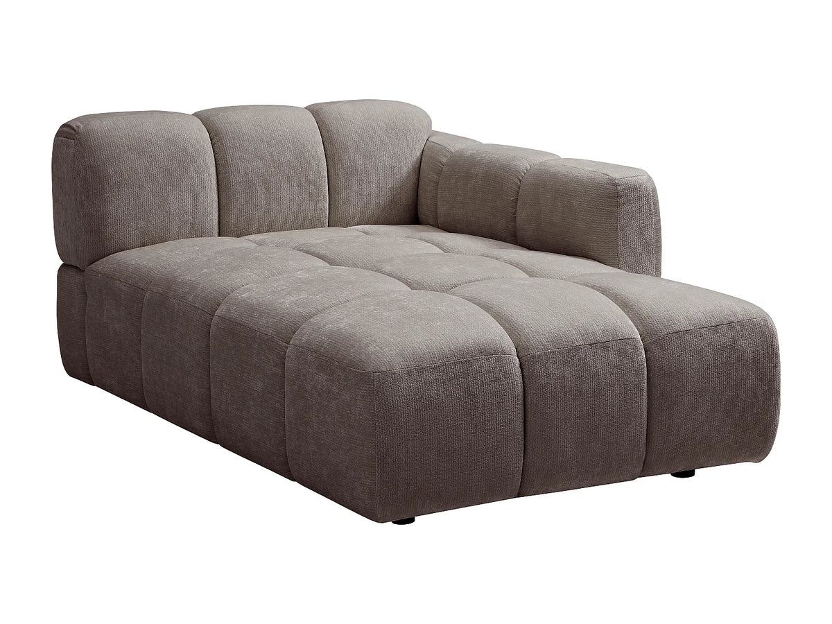 Canapé Panoramique d'Angle XXL Modulable en Tissu Taupe - CARLIVI