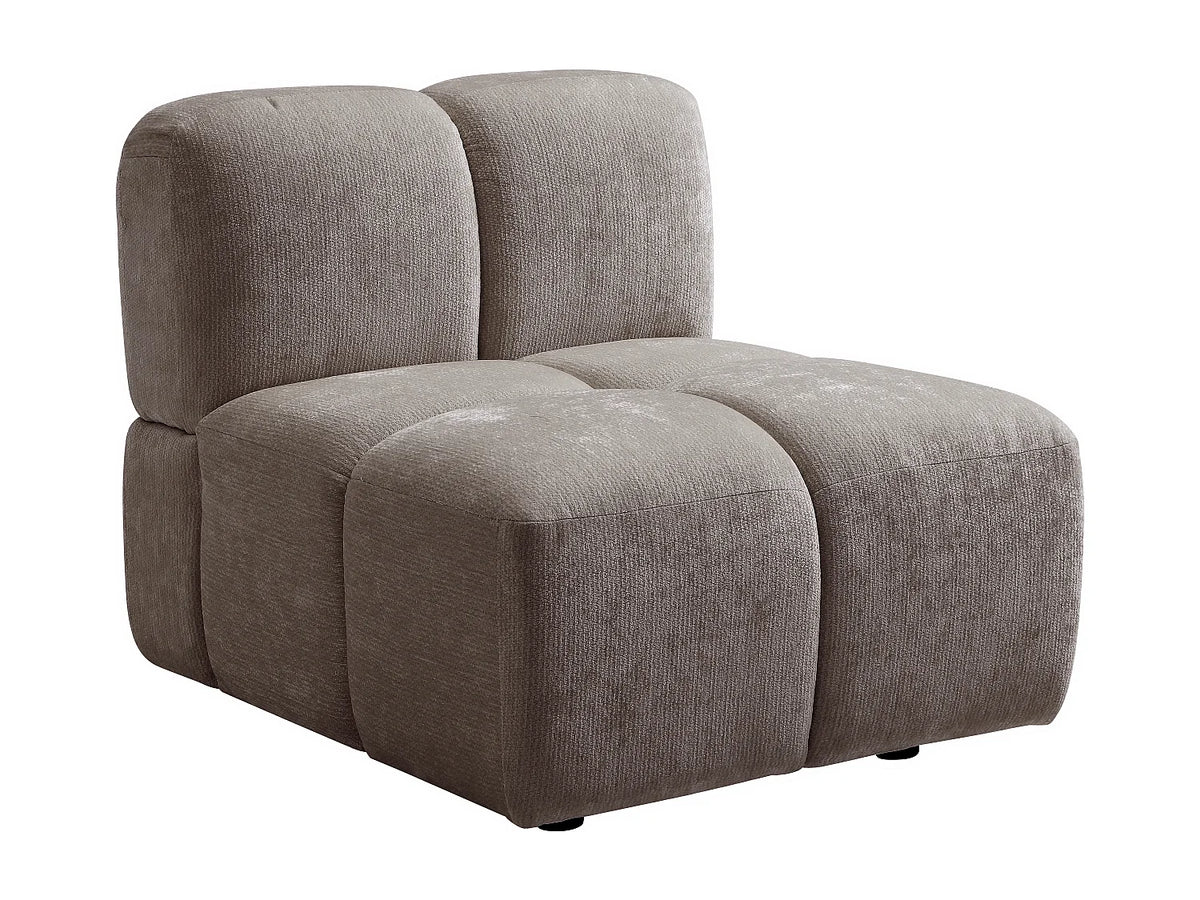 Canapé Panoramique d'Angle XXL Modulable en Tissu Taupe - CARLIVI