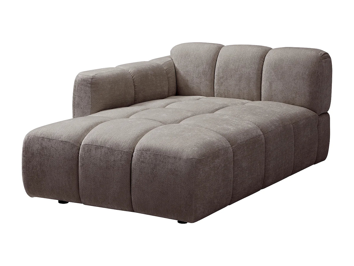 Canapé Panoramique d'Angle XXL Modulable en Tissu Taupe - CARLIVI