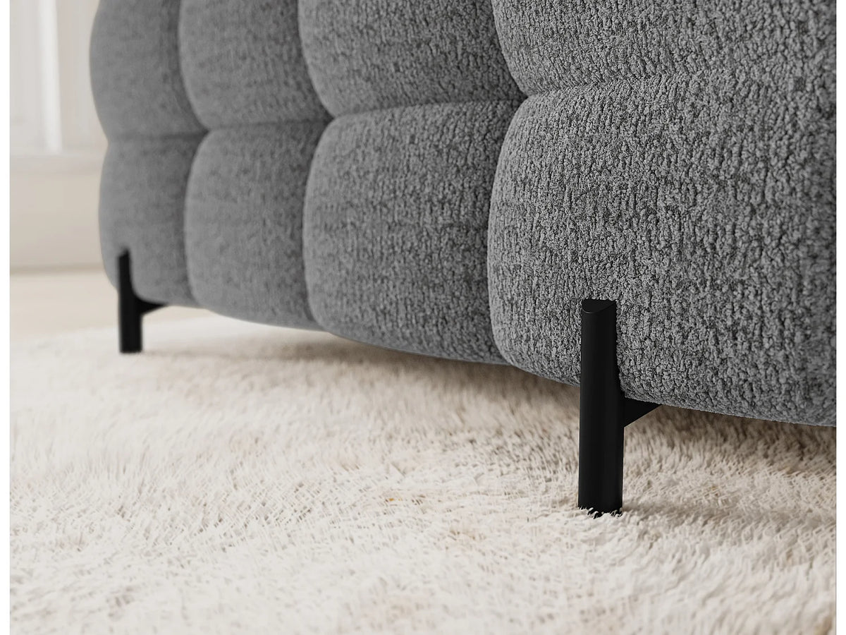 Canapé Panoramique d'Angle Convertible avec Coffre en Tissu Gris 5 Places - KARBON