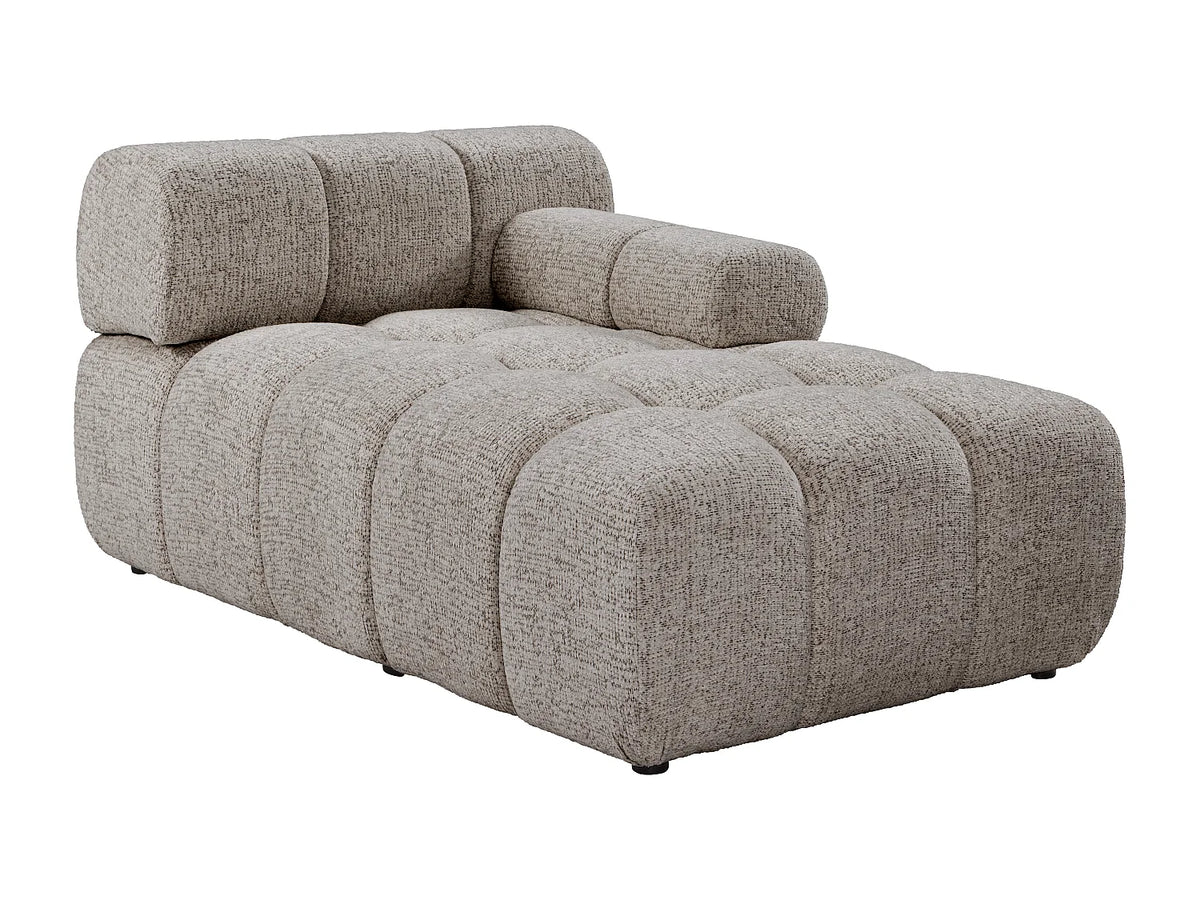 Canapé Panoramique d'Angle XXL Modulable en Tissu Taupe - FACIVIL