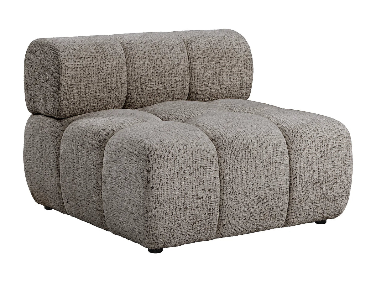 Canapé Panoramique d'Angle XXL Modulable en Tissu Taupe - FACIVIL