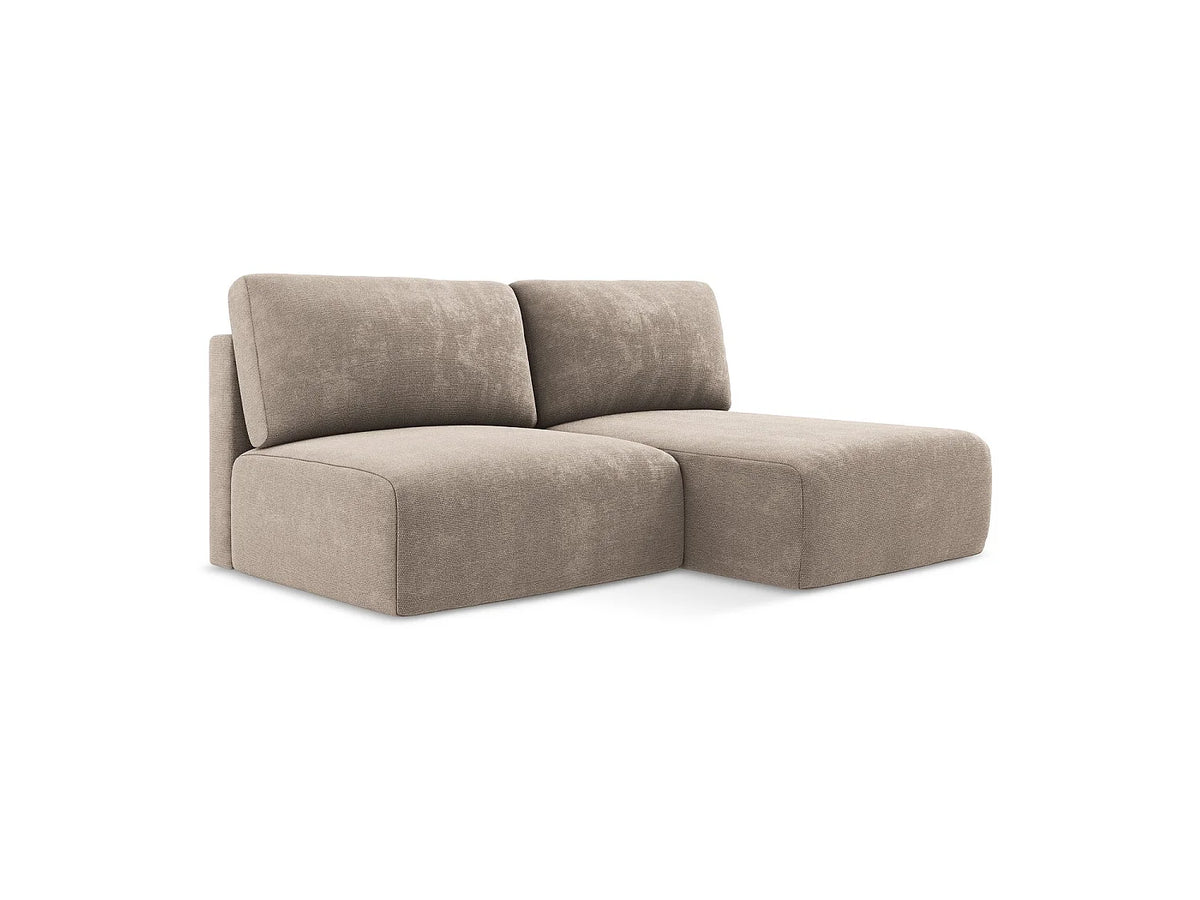 Canapé Panoramique d'Angle Convertible en Chenille Beige 3 Places - KONA