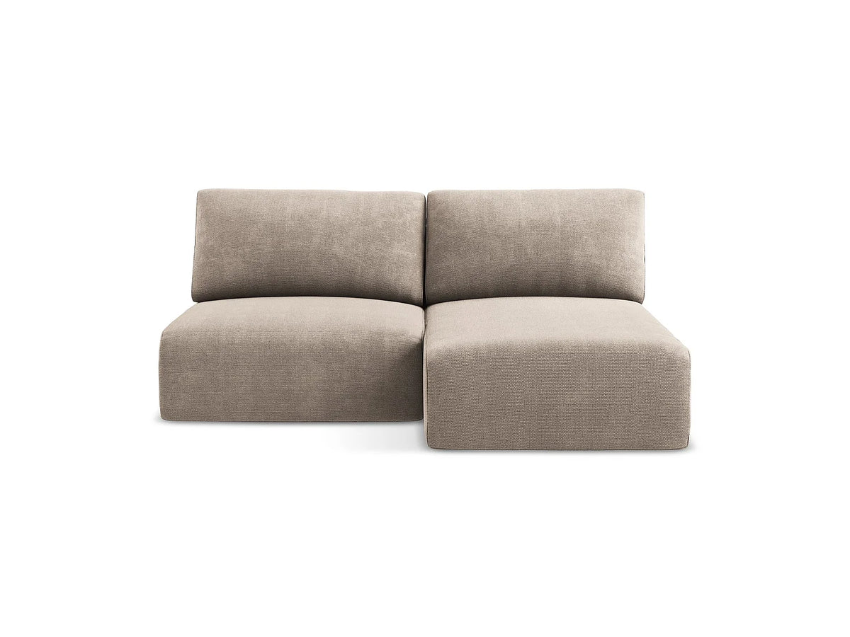 Canapé Panoramique d'Angle Convertible en Chenille Beige 3 Places - KONA