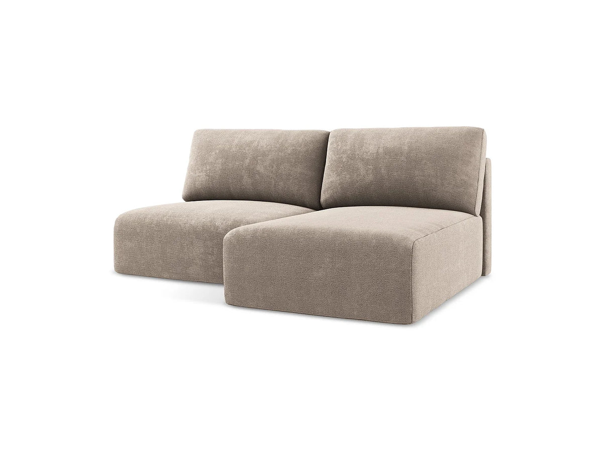 Canapé Panoramique d'Angle Convertible en Chenille Beige 3 Places - KONA