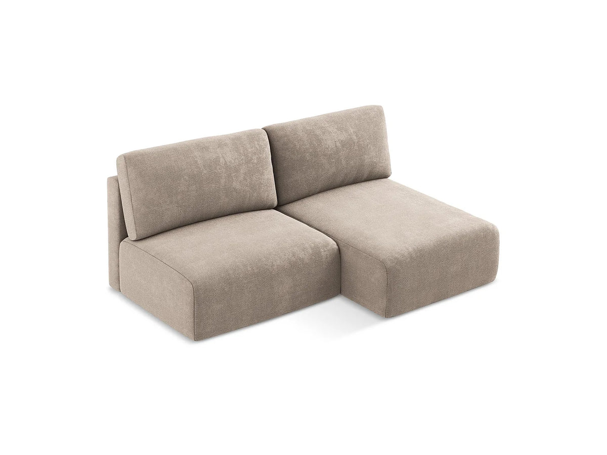 Canapé Panoramique d'Angle Convertible en Chenille Beige 3 Places - KONA