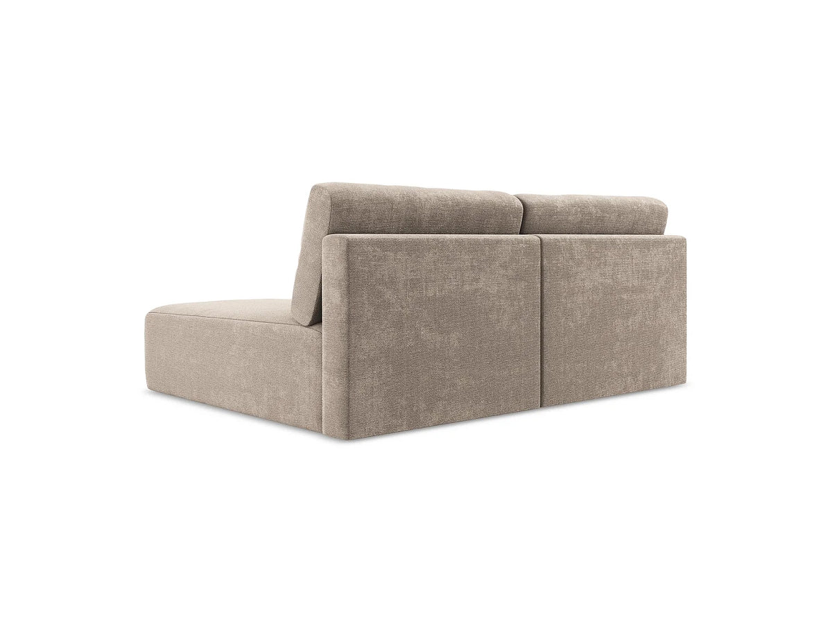 Canapé Panoramique d'Angle Convertible en Chenille Beige 3 Places - KONA