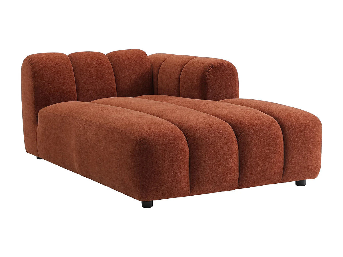Canapé Panoramique d'Angle XXL Modulable en Tissu Terracotta - JUTINI