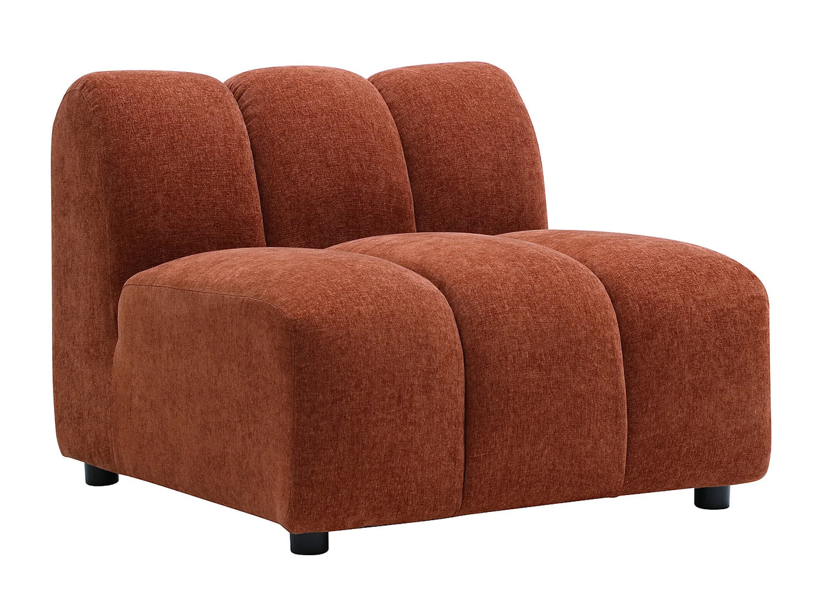 Canapé Panoramique d'Angle XXL Modulable en Tissu Terracotta - JUTINI