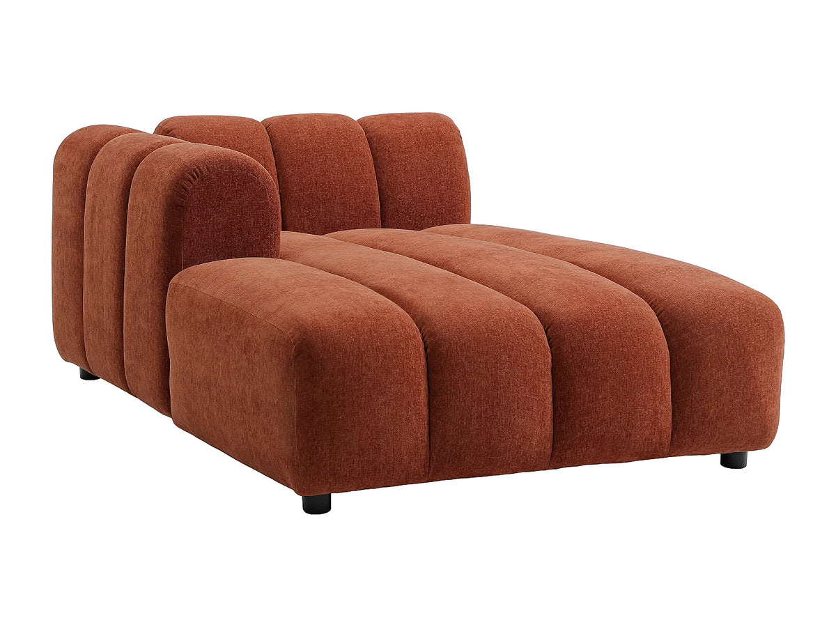 Canapé Panoramique d'Angle XXL Modulable en Tissu Terracotta - JUTINI