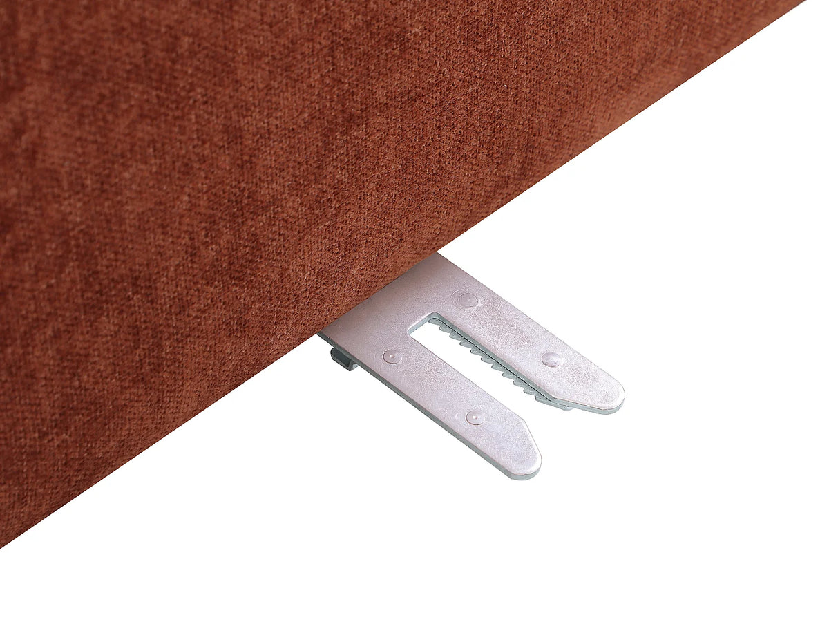 Canapé Panoramique d'Angle XXL Modulable en Tissu Terracotta - JUTINI