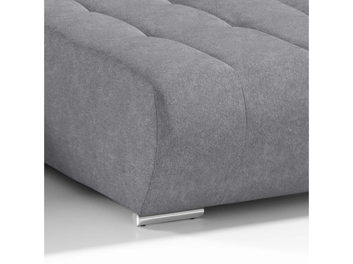 Canapé Panoramique d'Angle XXL Convertible en Tissu Gris 5 Places - JONAS